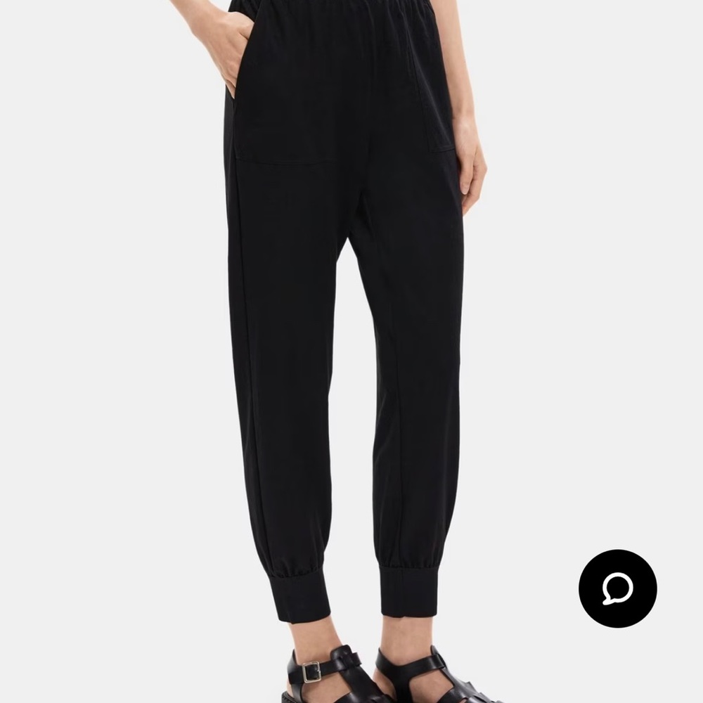 LN THEORY Black Cropped Jogger Pants P XS 0 2